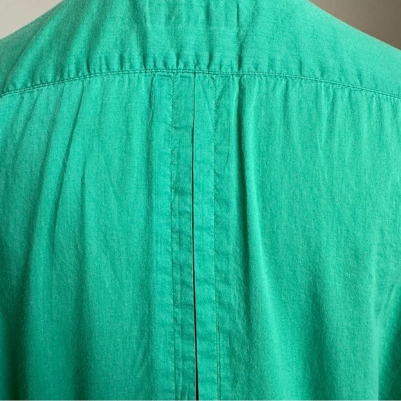 Dries Van Noten Mens Lightweight Cotton Button Up Green Short Sleeve Shirt sz 50 - Picture 7 of 9